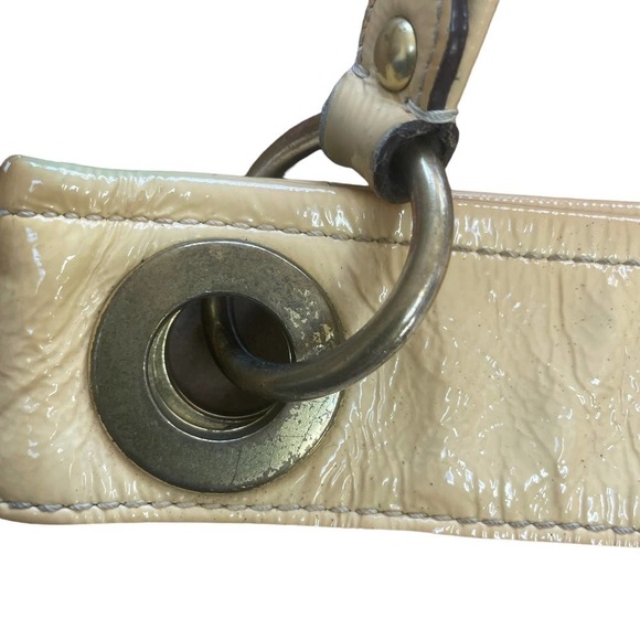 Coach Poppy Tan and Cream Signature and Patent Leather Shoulder Bag/Crossbody - Picture 8 of 16